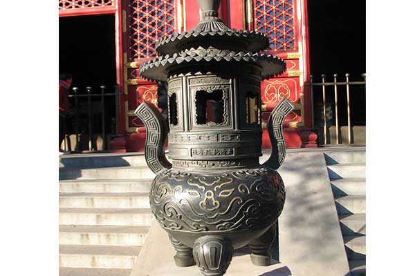 铜雕寺庙香炉1